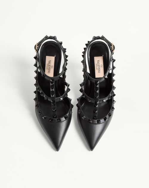 Valentino Garavani - Rockstud Ankle Strap Pump With Tonal Studs 100 Mm - Black - Woman - Pumps And Slingbacks
